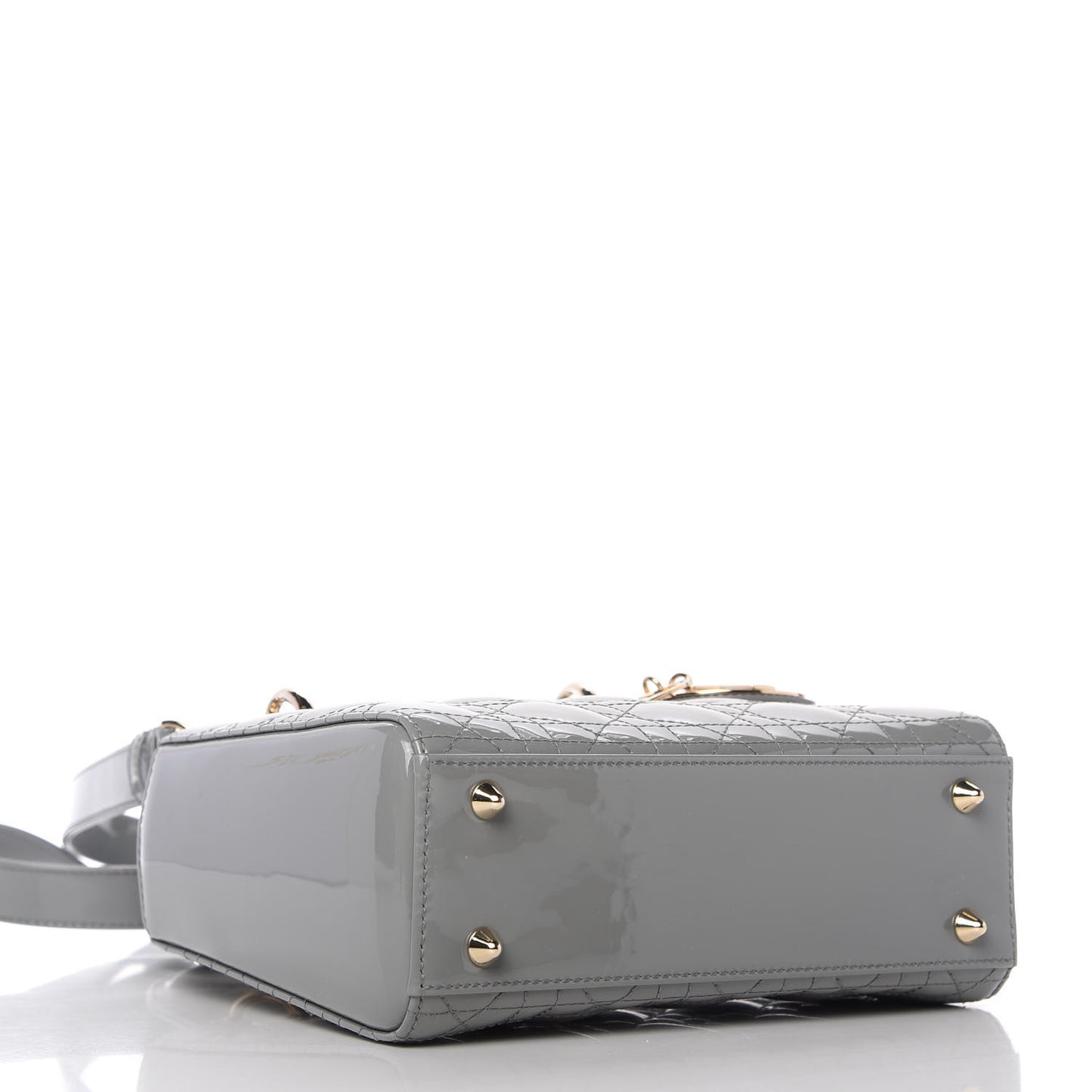 Patent Cannage Small Lady Dior Grey