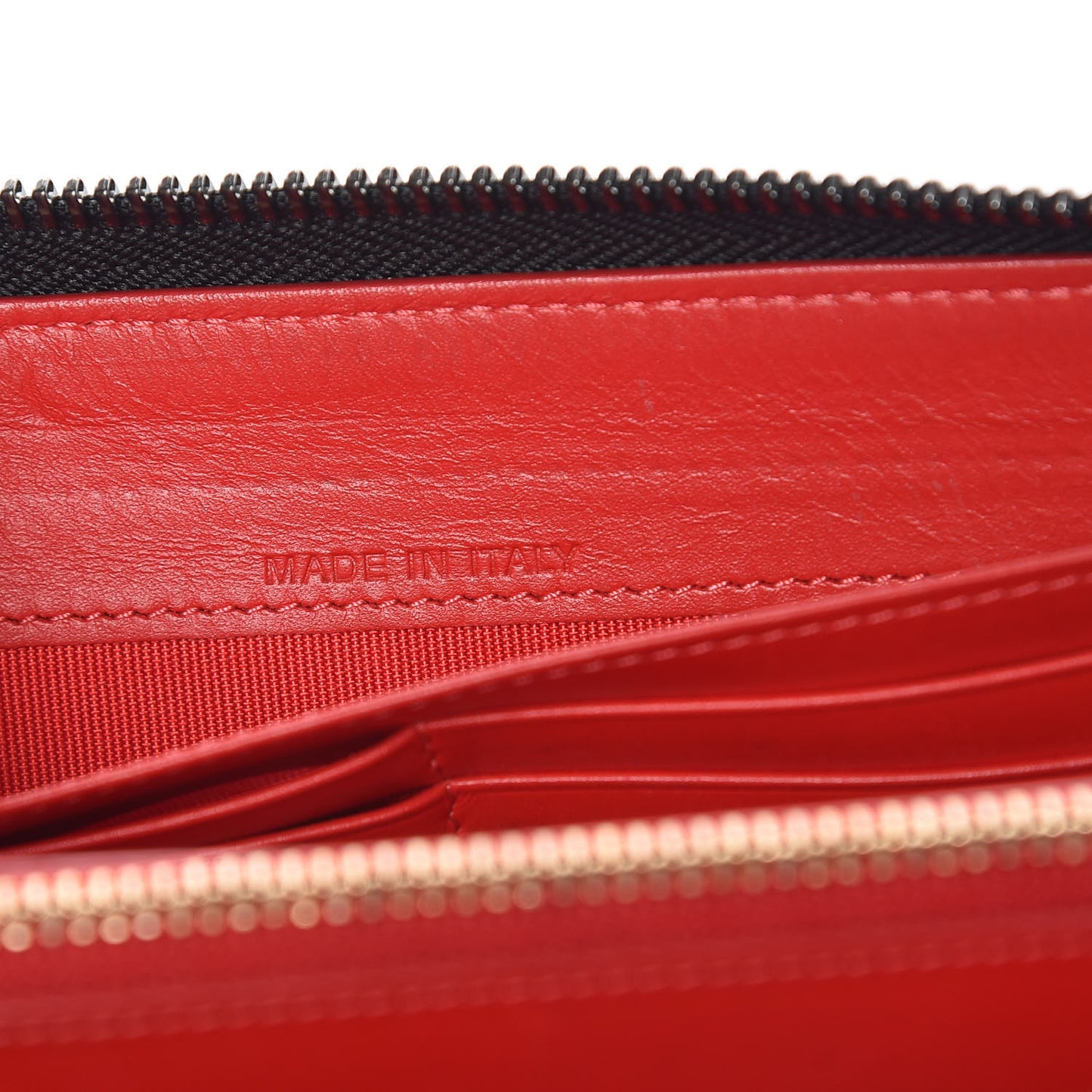 Calfskin Panettone Spiked Zip Around Wallet Black