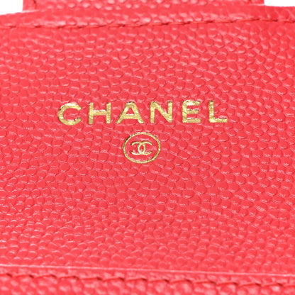 Chanel Caviar Quilted Flap Card Holder On Chain Dark Pink 6 of 7