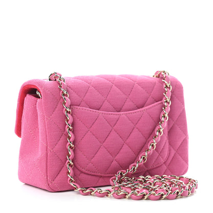 Chanel Jersey Quilted Mini Rectangular Flap Pink 3 of 9