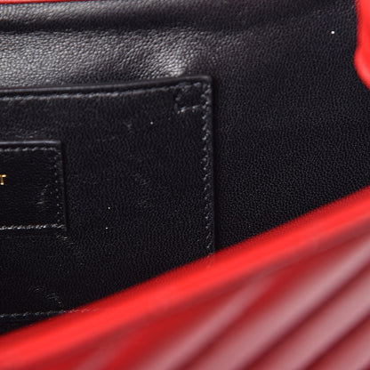 Saint Laurent Lambskin Matelasse Medium Monogram Satchel Lipstick Red 9 of 11