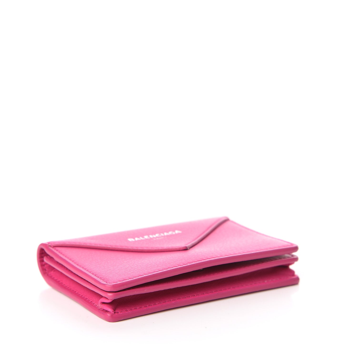 Smooth Calfskin Papier Flap Card Holder Rose Magenta
