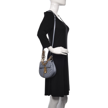 Chloe Calfskin Quilted Mini Drew Bijou Shoulder Bag Washed Blue 2 of 10