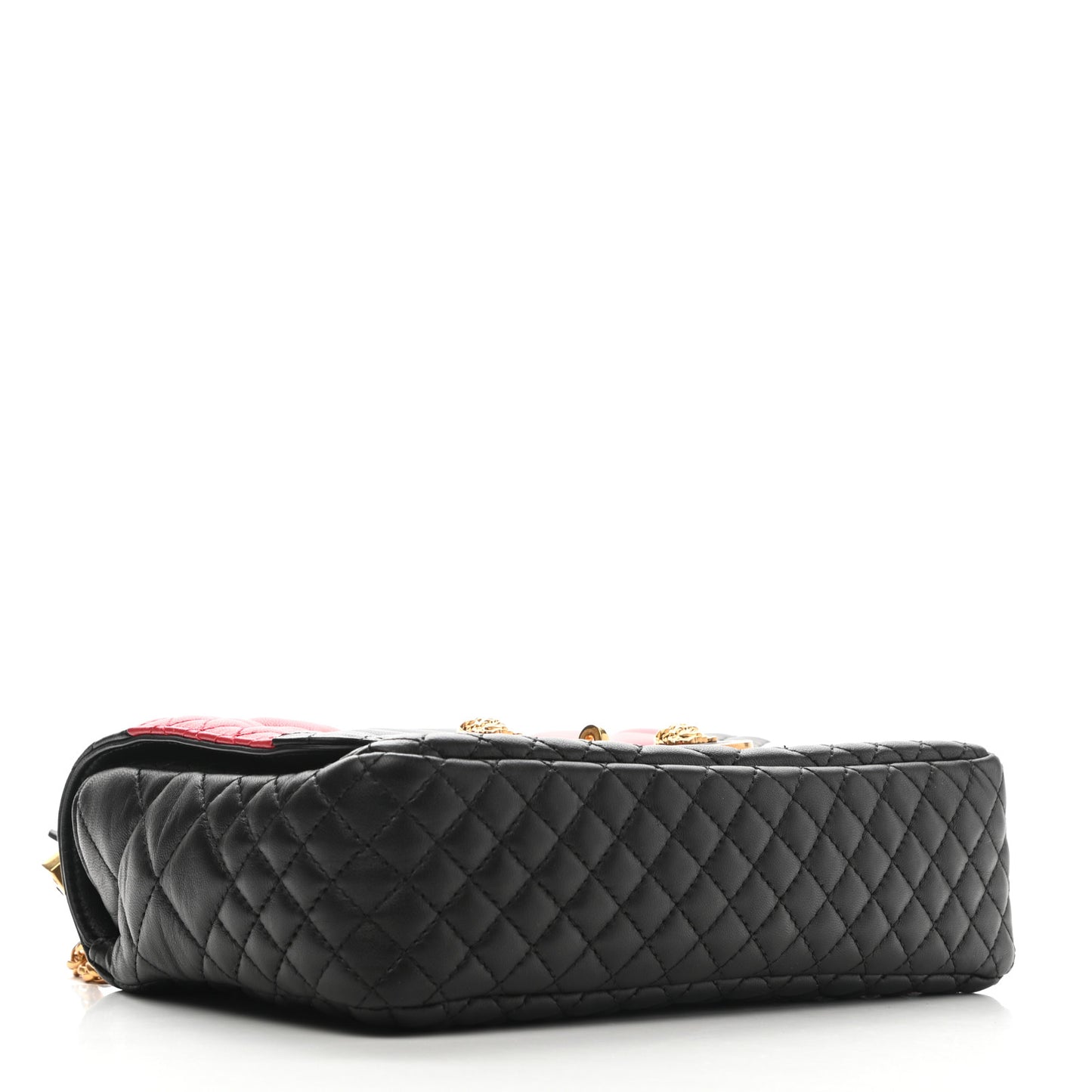 Nappa Quilted Icon Stripe Crossbody Bag Black Red White