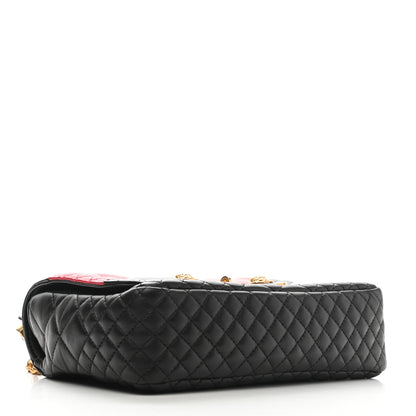 Versace Nappa Quilted Icon Stripe Crossbody Bag Black Red White 4 of 11