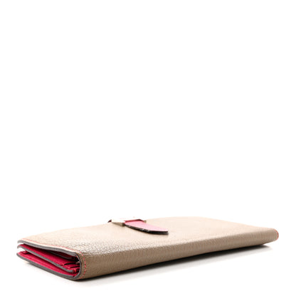 Hermes Chevre Mysore Bi-Color Bearn Gusset Wallet Etoupe Rose Shocking 4 of 9