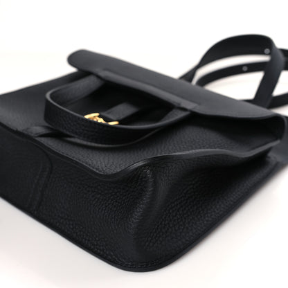 Hermes Taurillon Clemence Halzan 25 Black 9 of 10