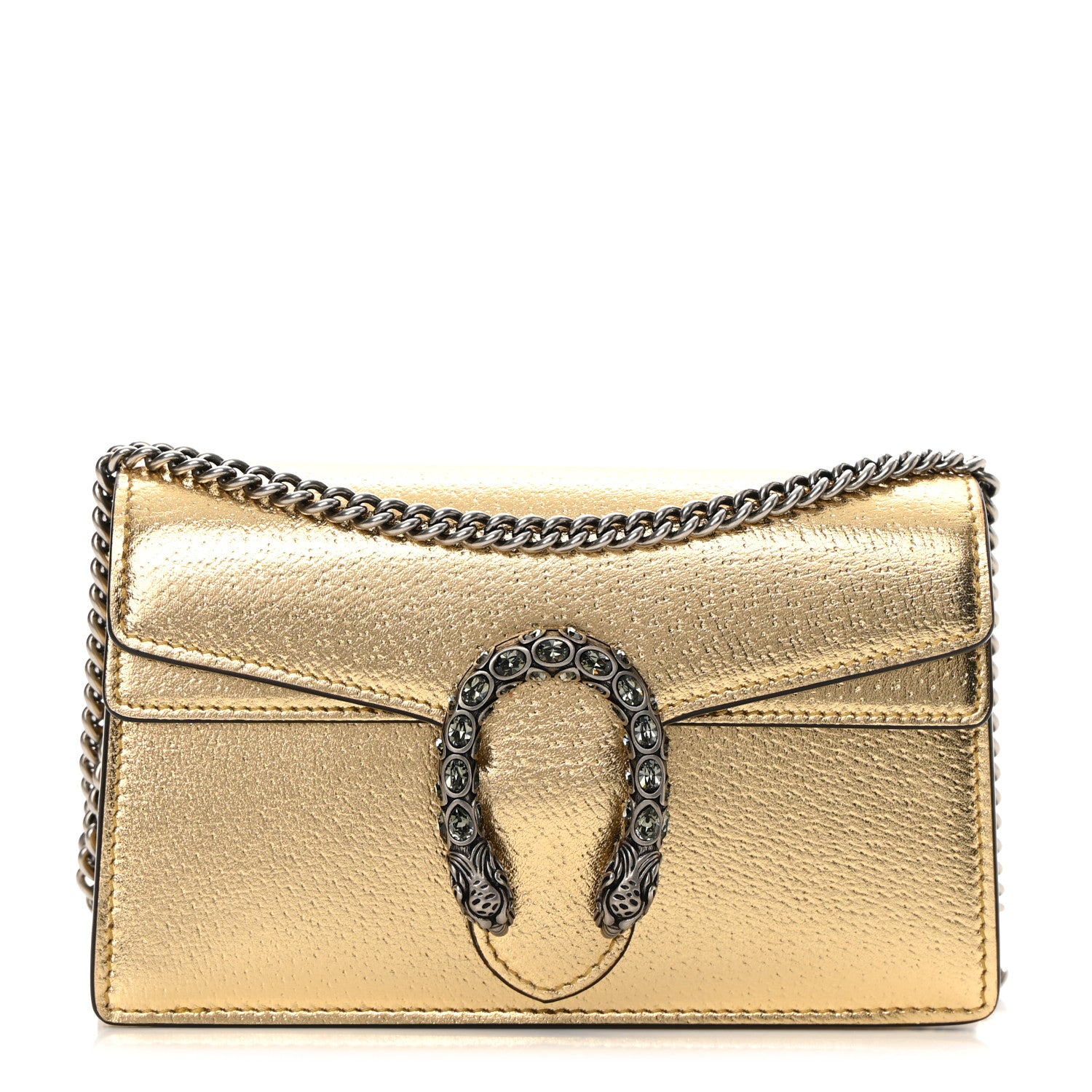 Gucci Metallic Calfskin Super Mini Dionysus Shoulder Bag Gold 1 of 10