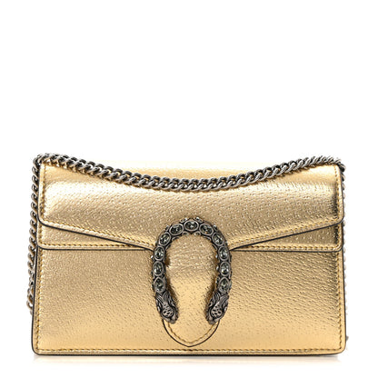 Gucci Metallic Calfskin Super Mini Dionysus Shoulder Bag Gold 1 of 10
