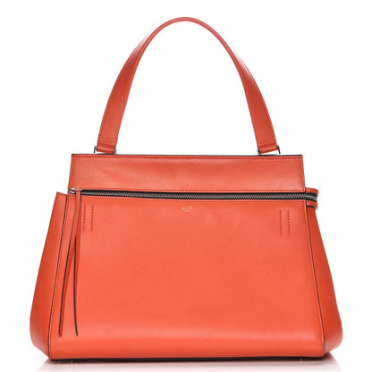 Celine Drummed Calfskin Medium Edge Shoulder Bag Vermillion 1 of 7