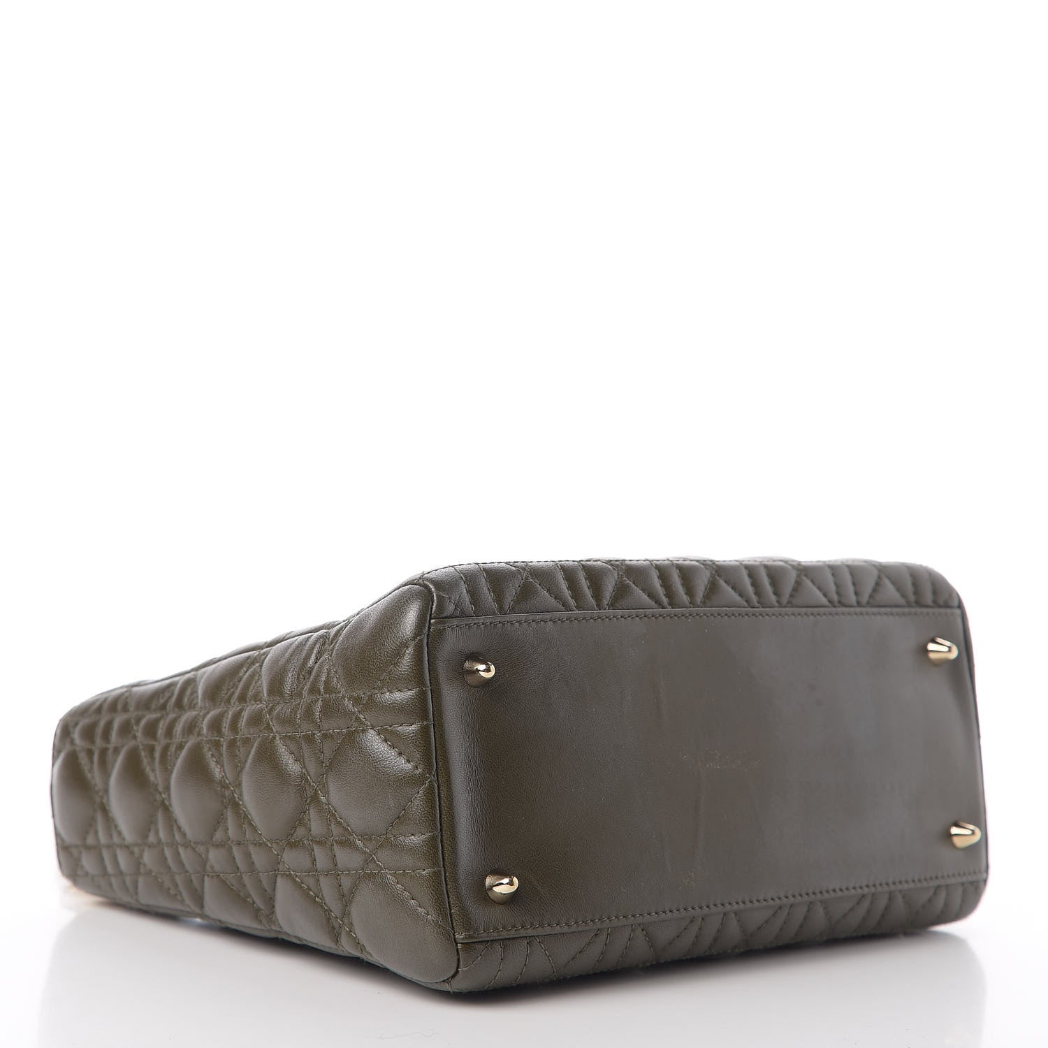 Christian Dior Lambskin Cannage Medium Lady Dior Olive Green 4 of 9