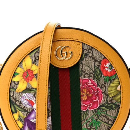 Gucci GG Supreme Monogram Flora Web Mini Ophidia Round Shoulder Bag Beige Multicolor Crop 8 of 11