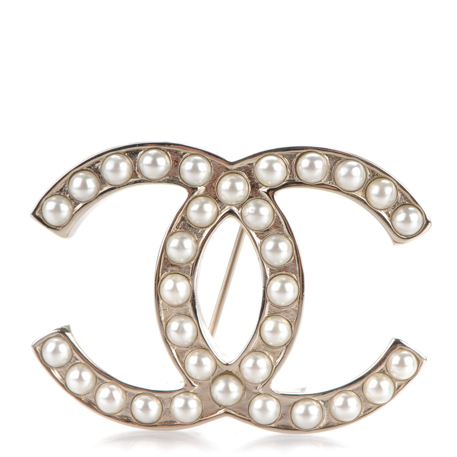 Chanel Pearl CC Brooch Silver 1 of 4