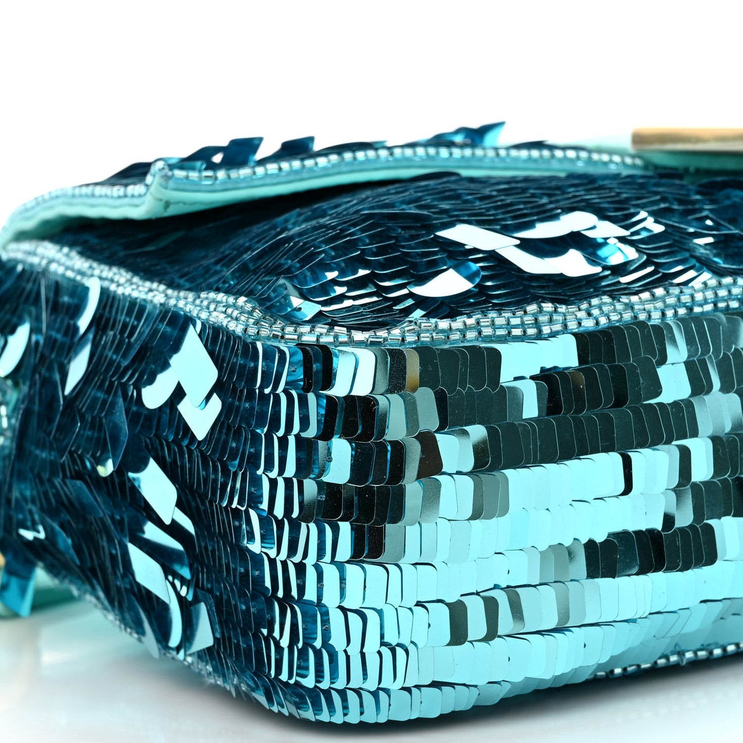 Sequin Paillettes Vitello Grace Sex and the City Baguette Spring Turquoise