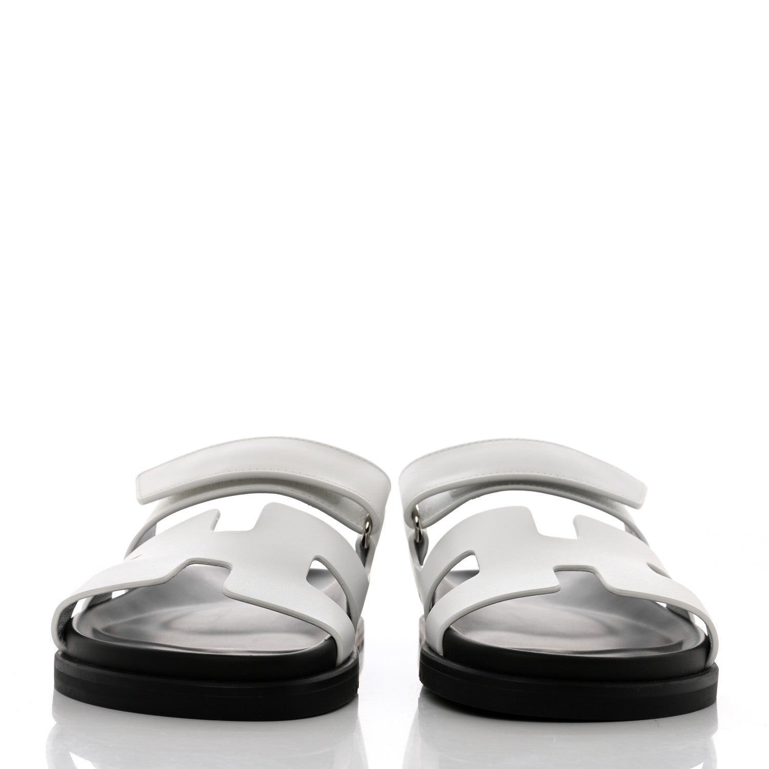 Hermes Calfskin Womens Chypre Sandals 38 White 2 of 9