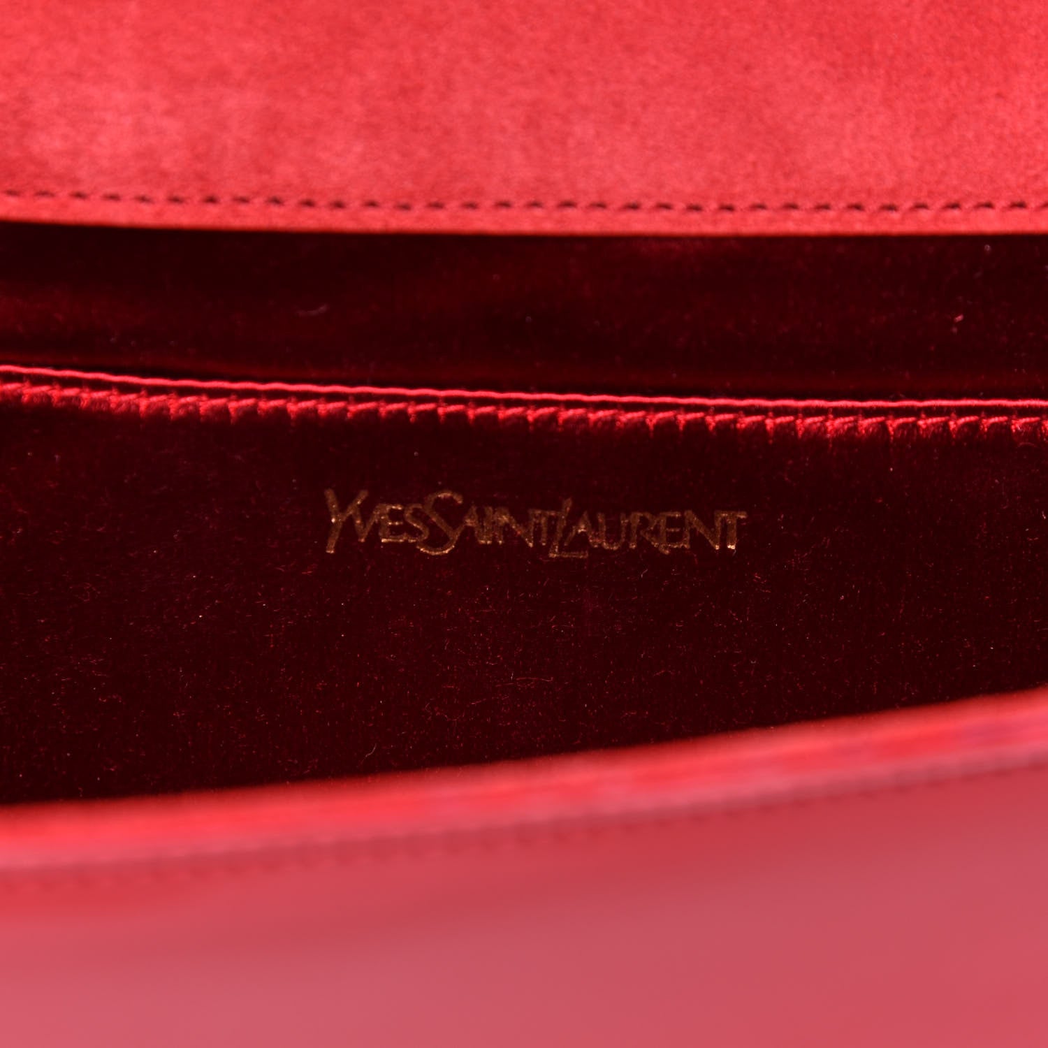 Saint Laurent Patent Monogram Large Belle De Jour Clutch Red 6 of 8