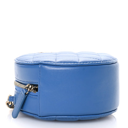 Chanel Lambskin Round Clutch With Chain Blue 4 of 10