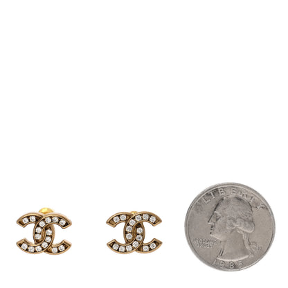 Chanel Crystal CC Earrings Gold 2 of 5