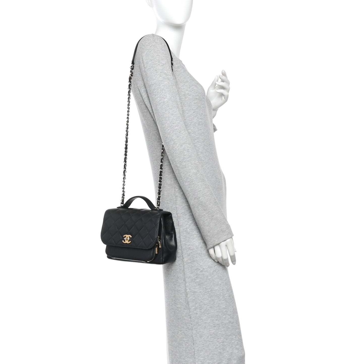 Caviar Quilted Medium Business Affinity Flap Black