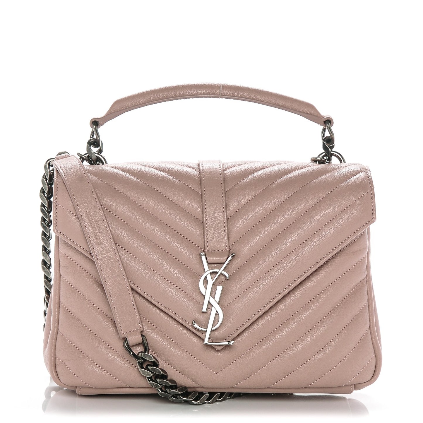 Sheepskin Matelasse Chevron Monogram Medium College Bag Fard
