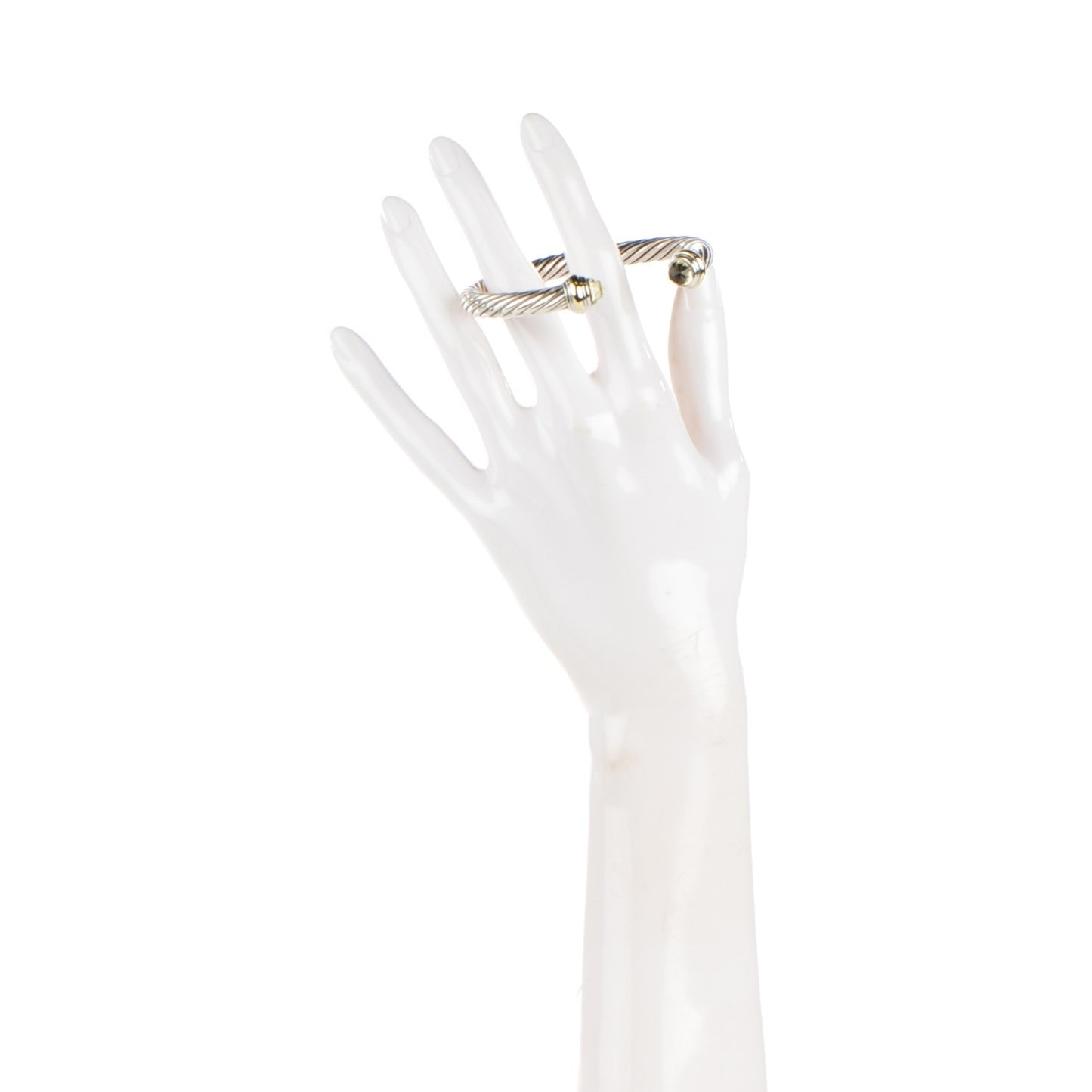 Sterling Silver 14K Yellow Gold Lemon Citrine 7mm Cable Classics Bracelet