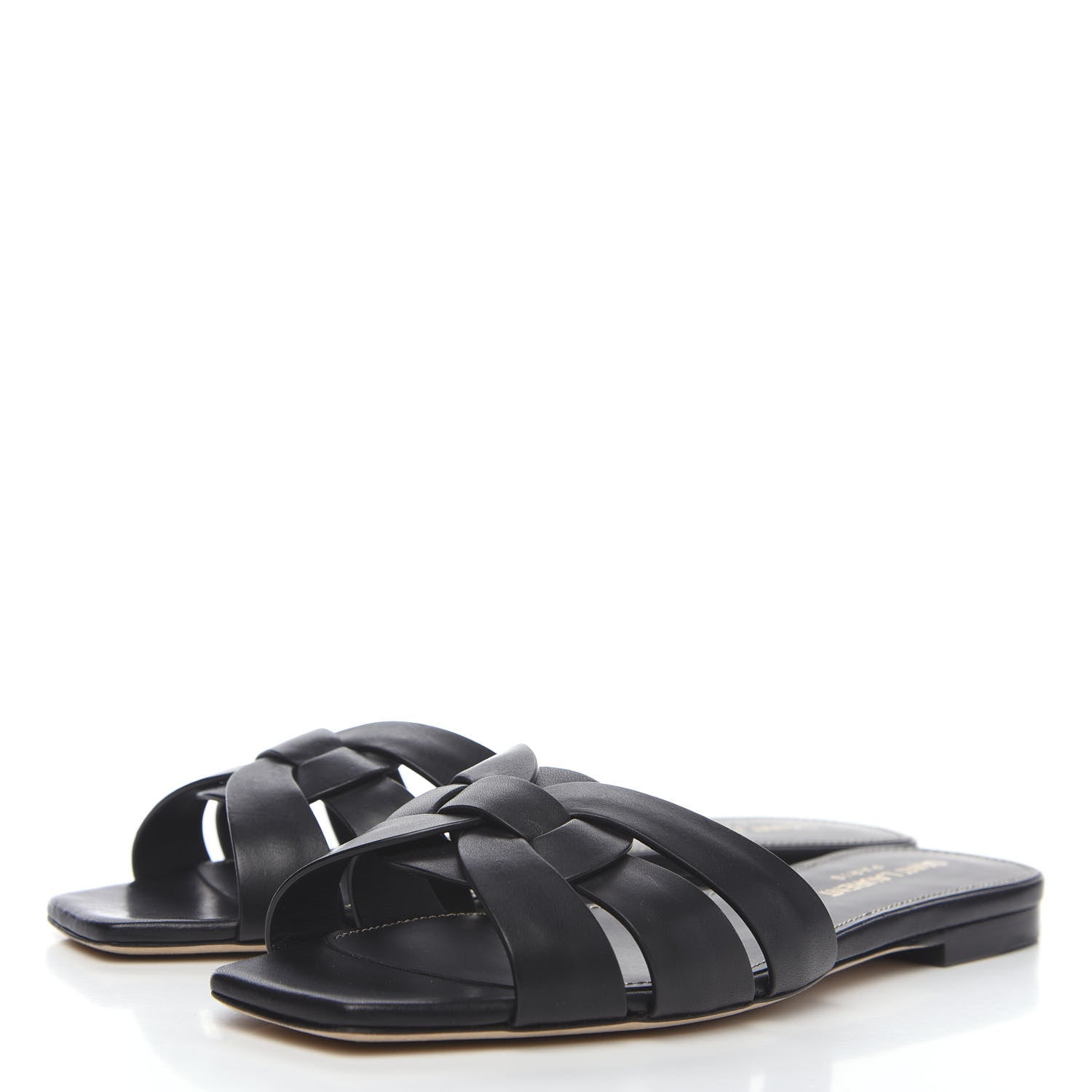 Saint Laurent Calfskin Nu Pied 05 Slide Sandals 35.5 Black 3 of 8