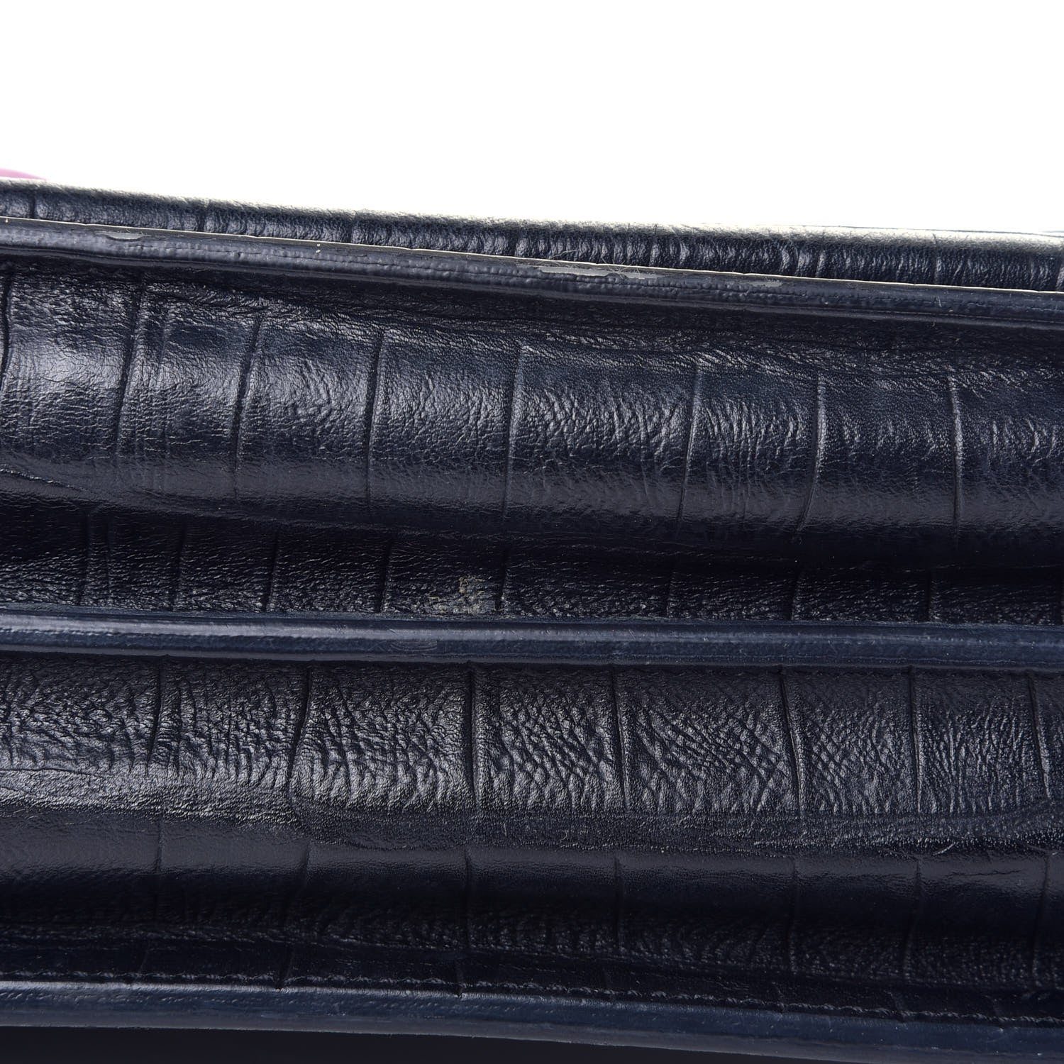 Saint Laurent Calfskin Crocodile Embossed Medium High School Satchel Navy 10 of 10