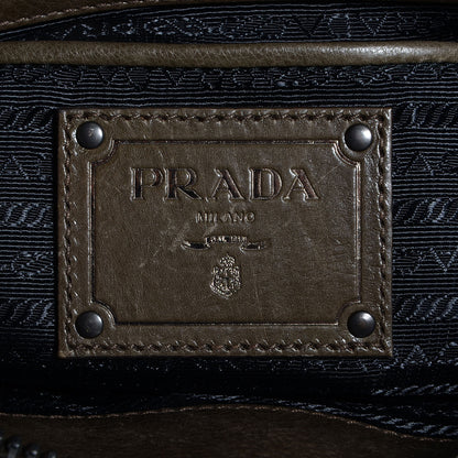 Prada Glace Calf Extra Wide Tote Militare 6 of 10