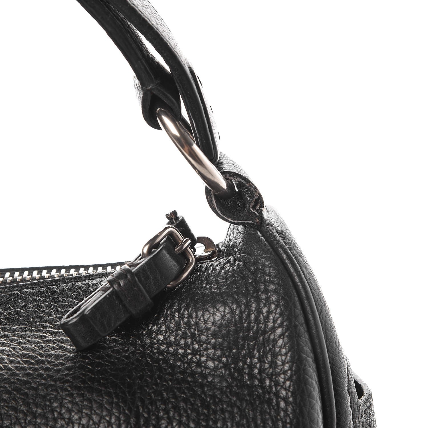 Prada Vitello Daino Buckle Shoulder Bag Black 10 of 10