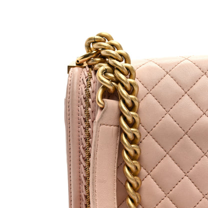 Chanel Lambskin Quilted Medium Chain Detail Boy Flap Light Pink 11 of 11