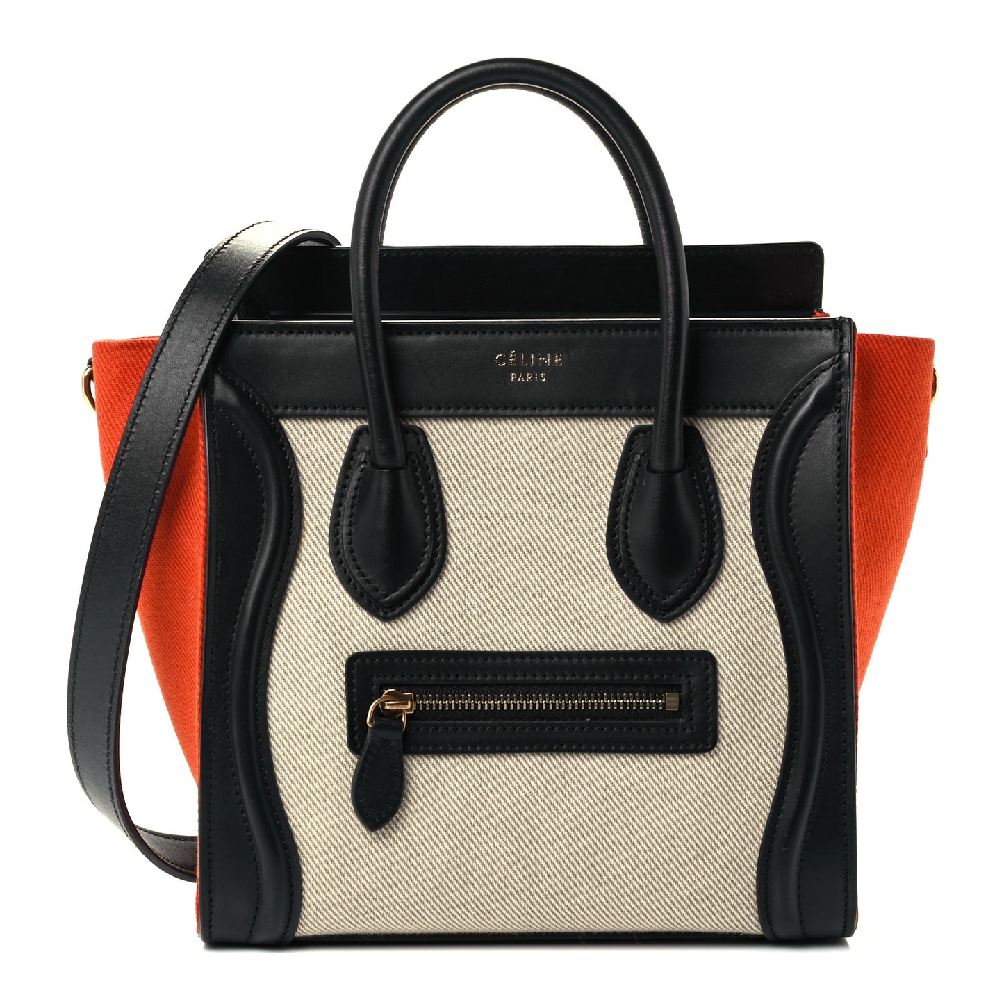Canvas Smooth Calfskin Nano Tri-Color Luggage Natural