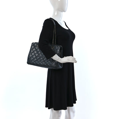 Chanel Iridescent Goatskin Quilted CC Eyelet Tote Blue 2 of 11