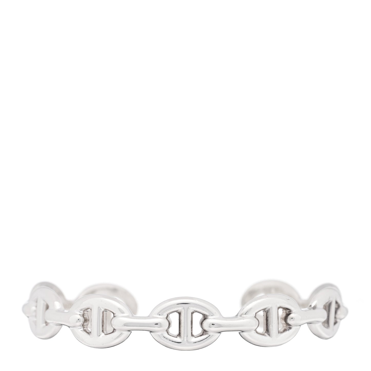 Sterling Silver MM Chaine d'Ancre Enchainee Cuff Bracelet SH
