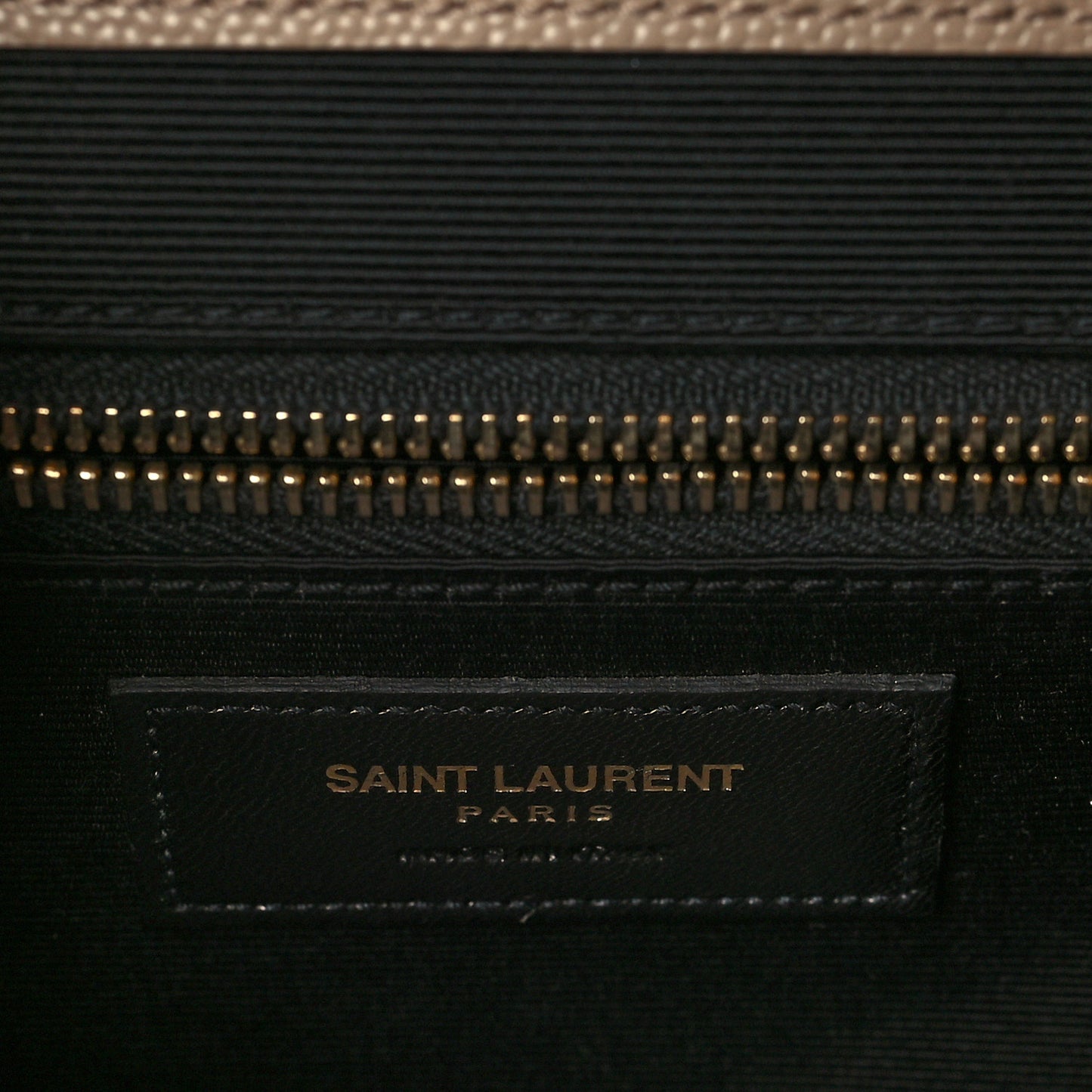 Grain De Poudre Matelasse Chevron Large Monogram Satchel Dark Beige