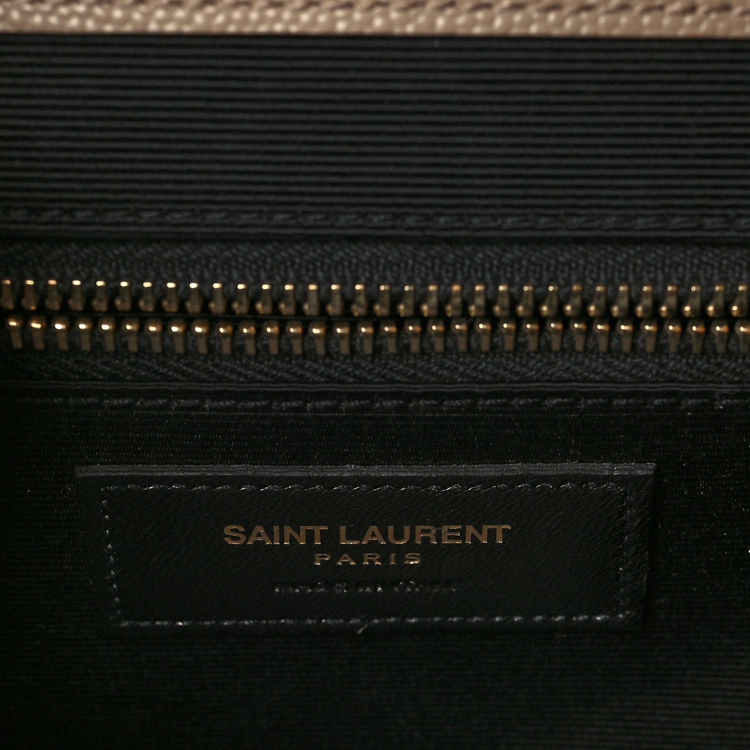Saint Laurent Grain De Poudre Matelasse Chevron Large Monogram Satchel Dark Beige 5 of 8