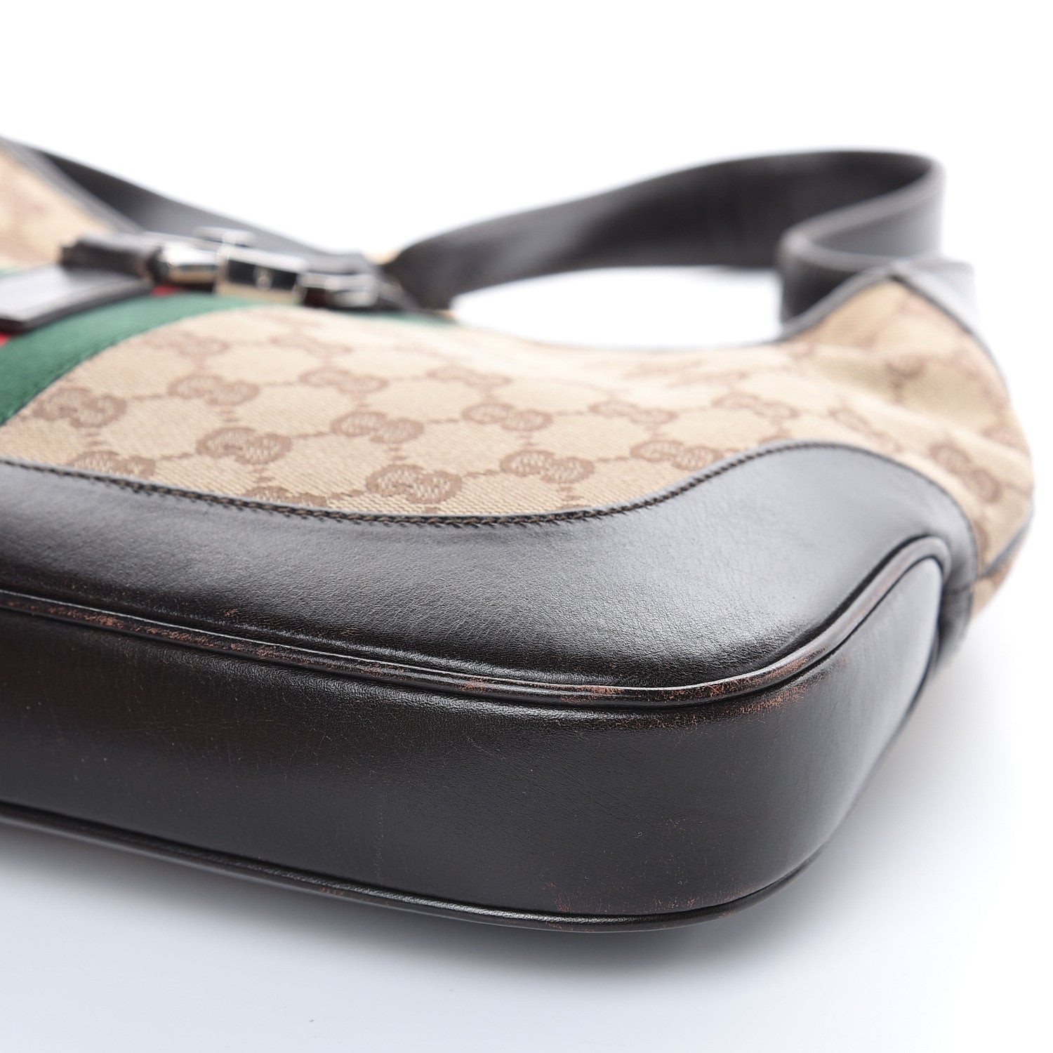 Gucci Monogram Web Jackie O Hobo Dark Brown 10 of 17