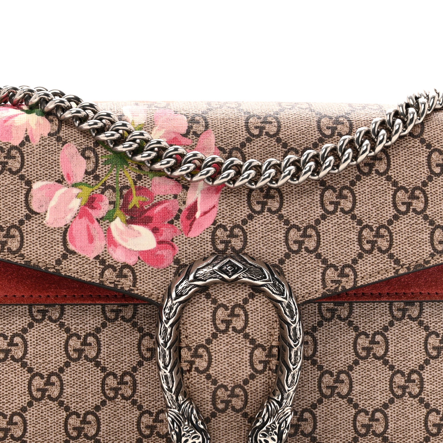 Gucci GG Supreme Monogram Blooms Small Dionysus Shoulder Bag Beige Multicolor Dry Rose 9 of 14