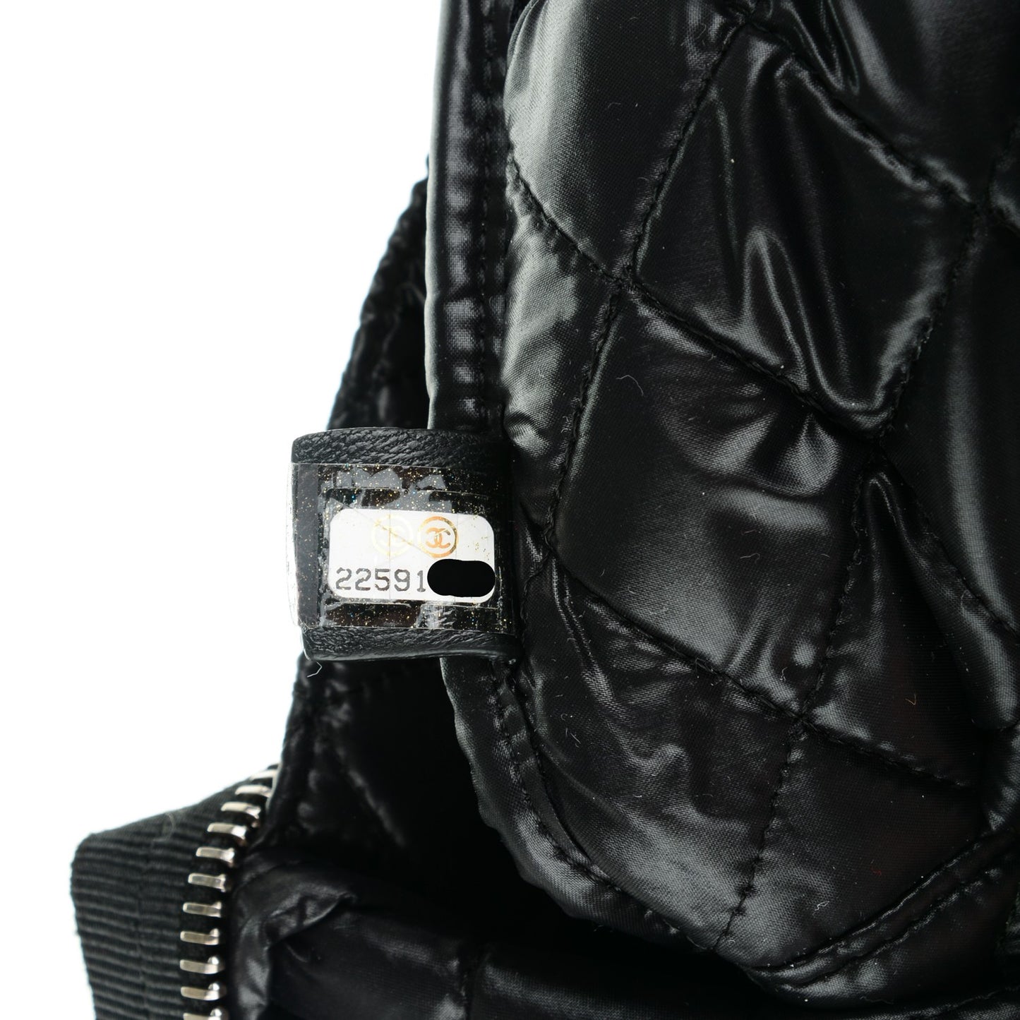 Coated Canvas Airline Cosmetic Pouch Black White