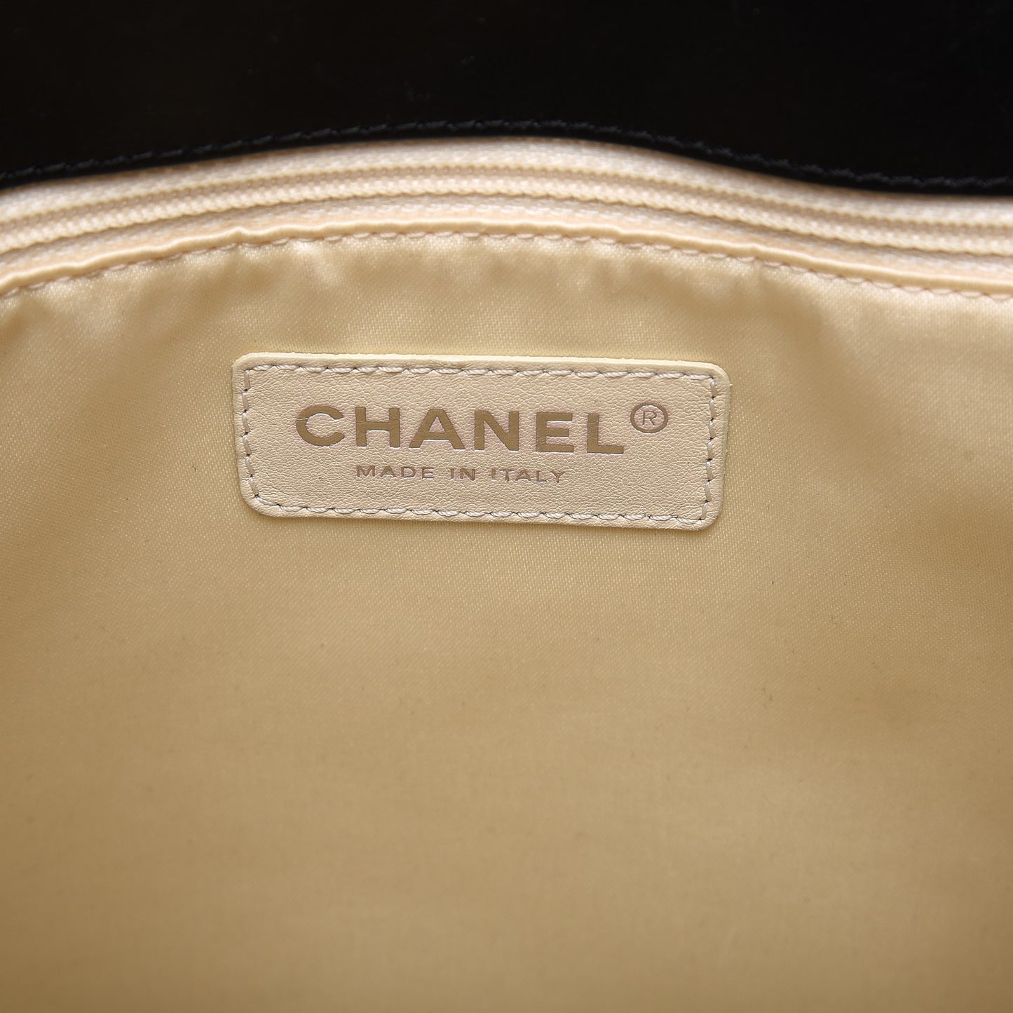 Glazed Lambskin Quilted Large North South Tote Black