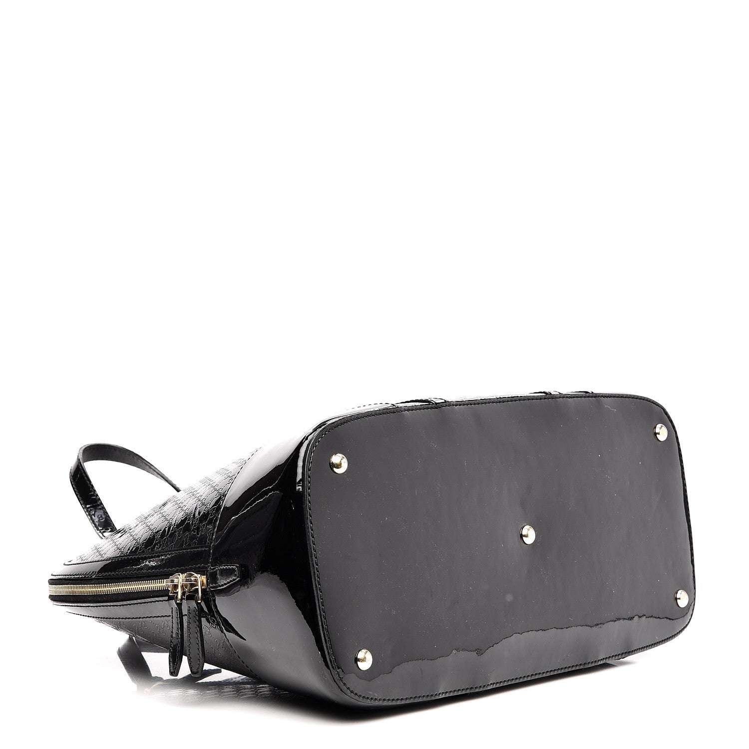 Gucci Patent Microguccissima Large Nice Top Handle Dome Bag Black 5 of 14