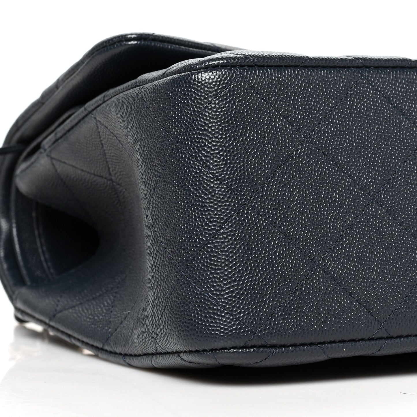 Caviar Quilted Jumbo Double Flap Navy