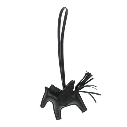 Hermes Milo Lambskin Matte Alligator Touch Grigri Rodeo Pegase Horse Bag Charm PM Black 1 of 7