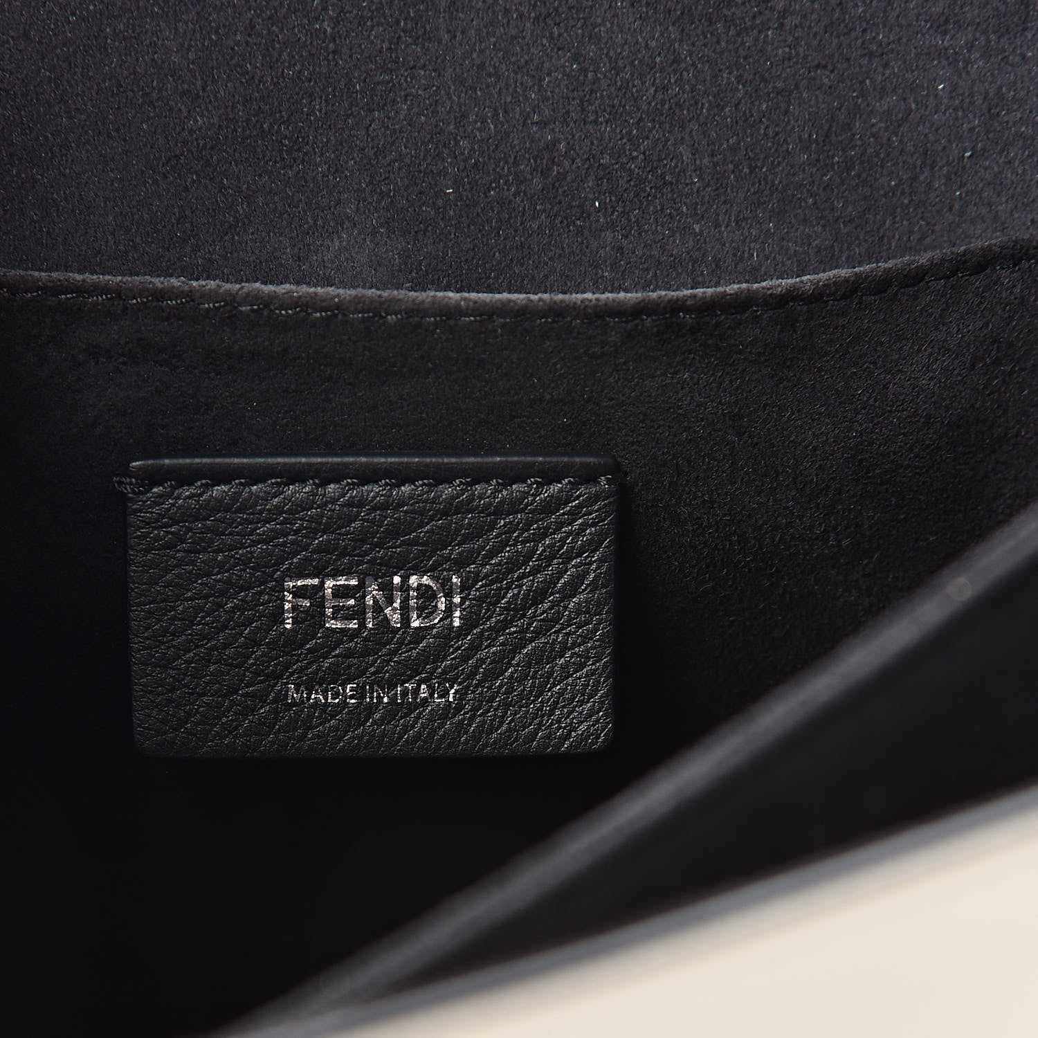 Fendi Vitello Liberty Pearl Bi-Color Flowers and Bows Scalloped Studded Kan I Shoulder Bag Black Camelia 6 of 12