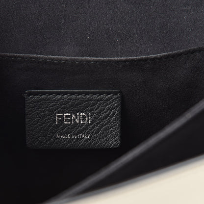 Fendi Vitello Liberty Pearl Bi-Color Flowers and Bows Scalloped Studded Kan I Shoulder Bag Black Camelia 6 of 12