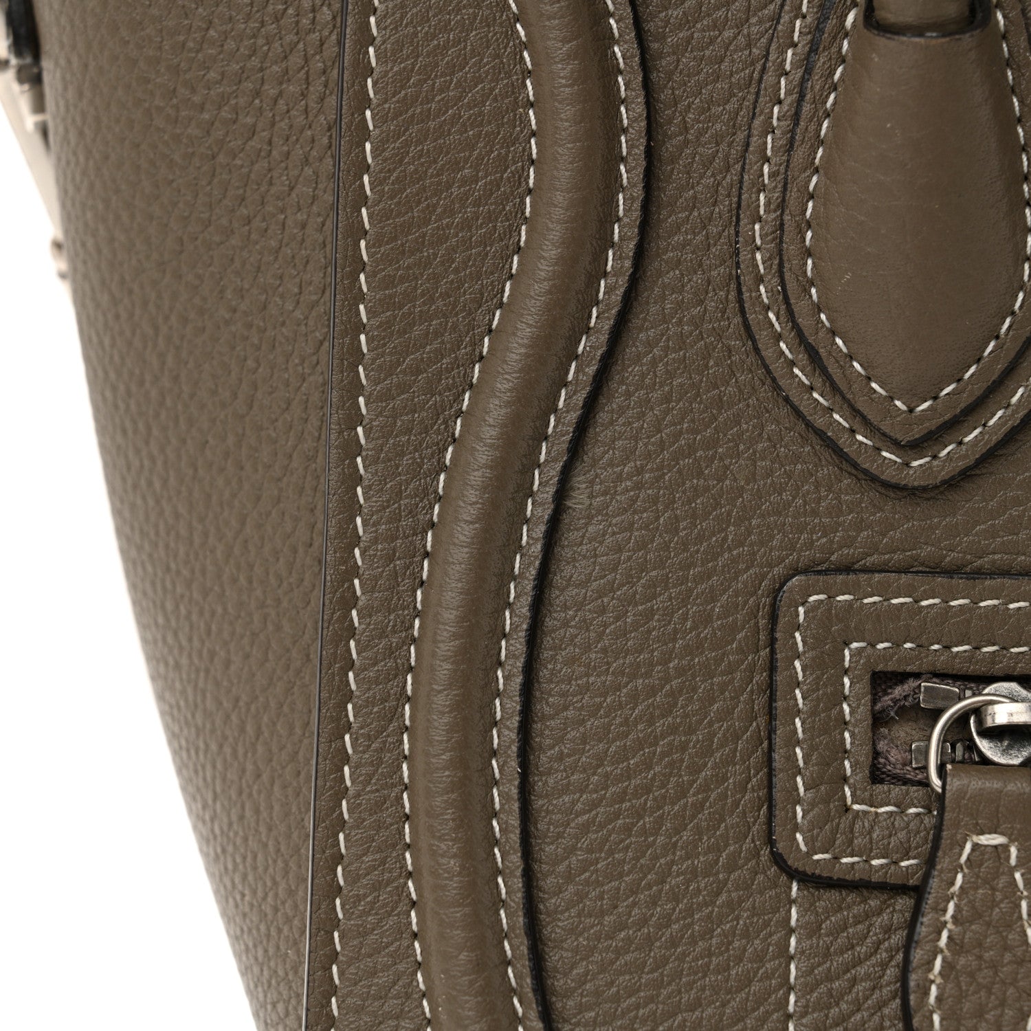 Celine Drummed Calfskin Nano Luggage Souris 17 of 18