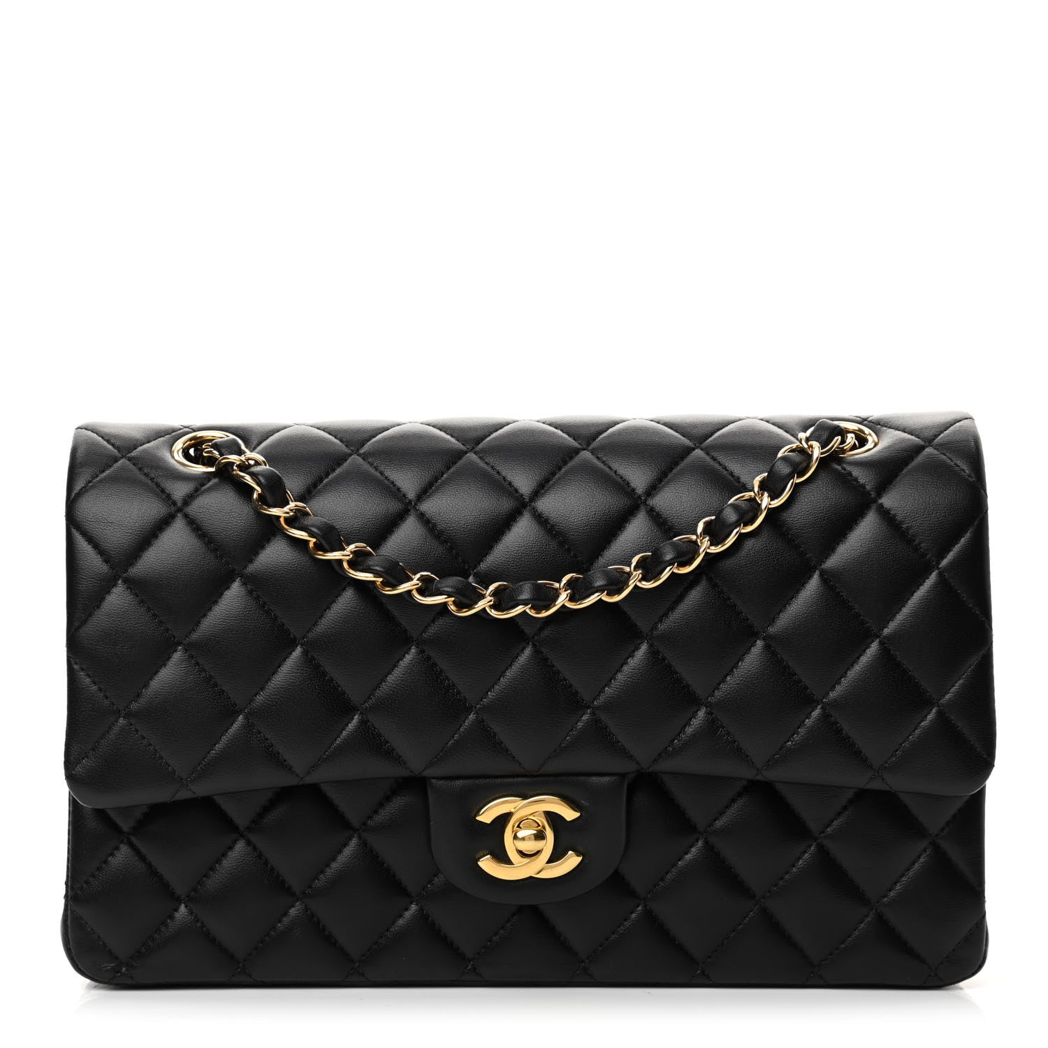 Chanel Lambskin Quilted Medium Double Flap Black 1 of 14