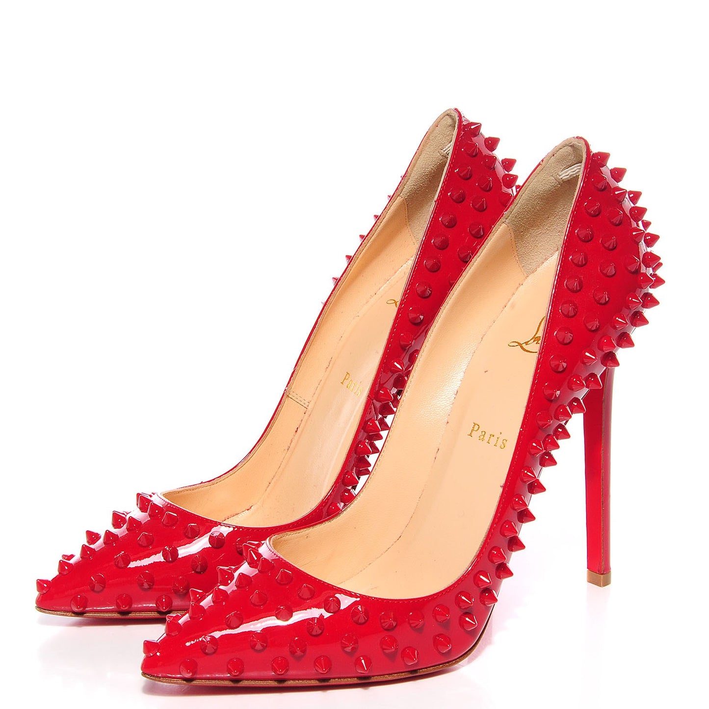 Patent Pigalle Spikes 120 Pumps Red