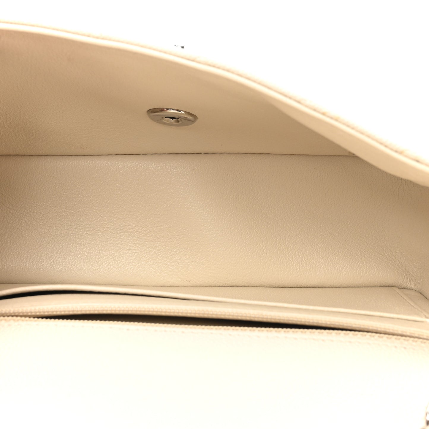 Caviar Quilted Mini Rectangular Flap Light Beige
