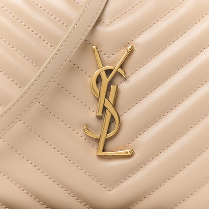 Saint Laurent Calfskin Matelasse Monogram Lou Camera Bag Dark Beige 8 of 10