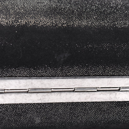 Alexander McQueen Metallic Suede Skull Box Clutch Black 15 of 16